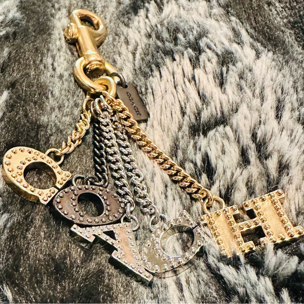 Coach Gold and Silver Letter Keychain or Bag Accessory